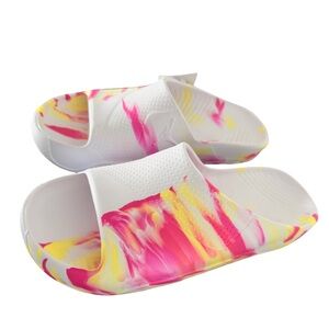 Jordan Kids White Pink Yellow Slides Youth size 5 BNWB